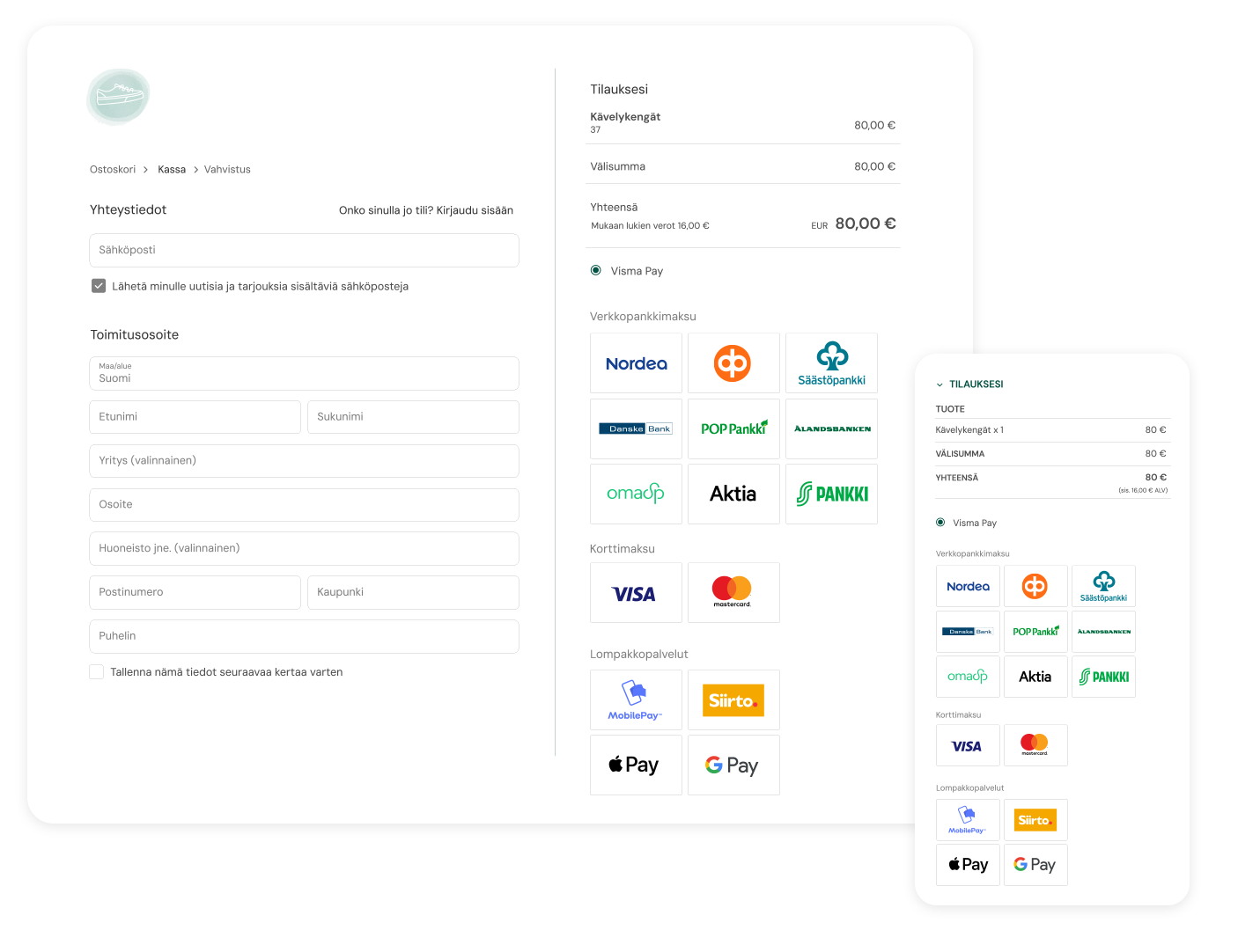Visma Pay kassasivu